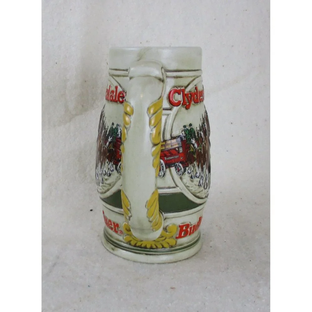 Budweiser Clydesdale Amheuser Busch Beer‎ Stein Ceramic Mug 1983 Ceramarte